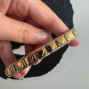 Golden hearts Italian Charm Starter Bracelet